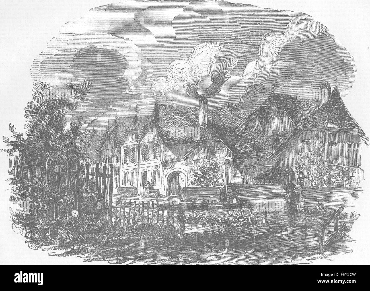 Österreich-Brunnen in Oberösterreich 1851. Illustrierte London News Stockfoto