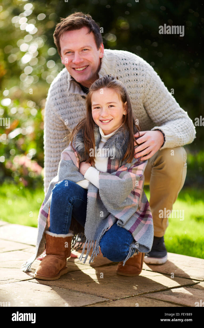 Porträt von Vater und Tochter zusammen Stockfoto