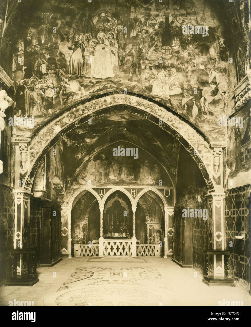 Sacro Speco, Oberkirche, Interieur, Subiaco, Italien Stockfoto
