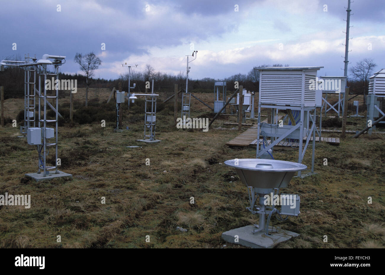 BEL, Belgien, hoch-Moor Hohes Venn, Wetter und Luft Verschmutzung Talstation Monte Rigi BEL, Belgien, Hochmoor Hohes Venn, Wetter Stockfoto