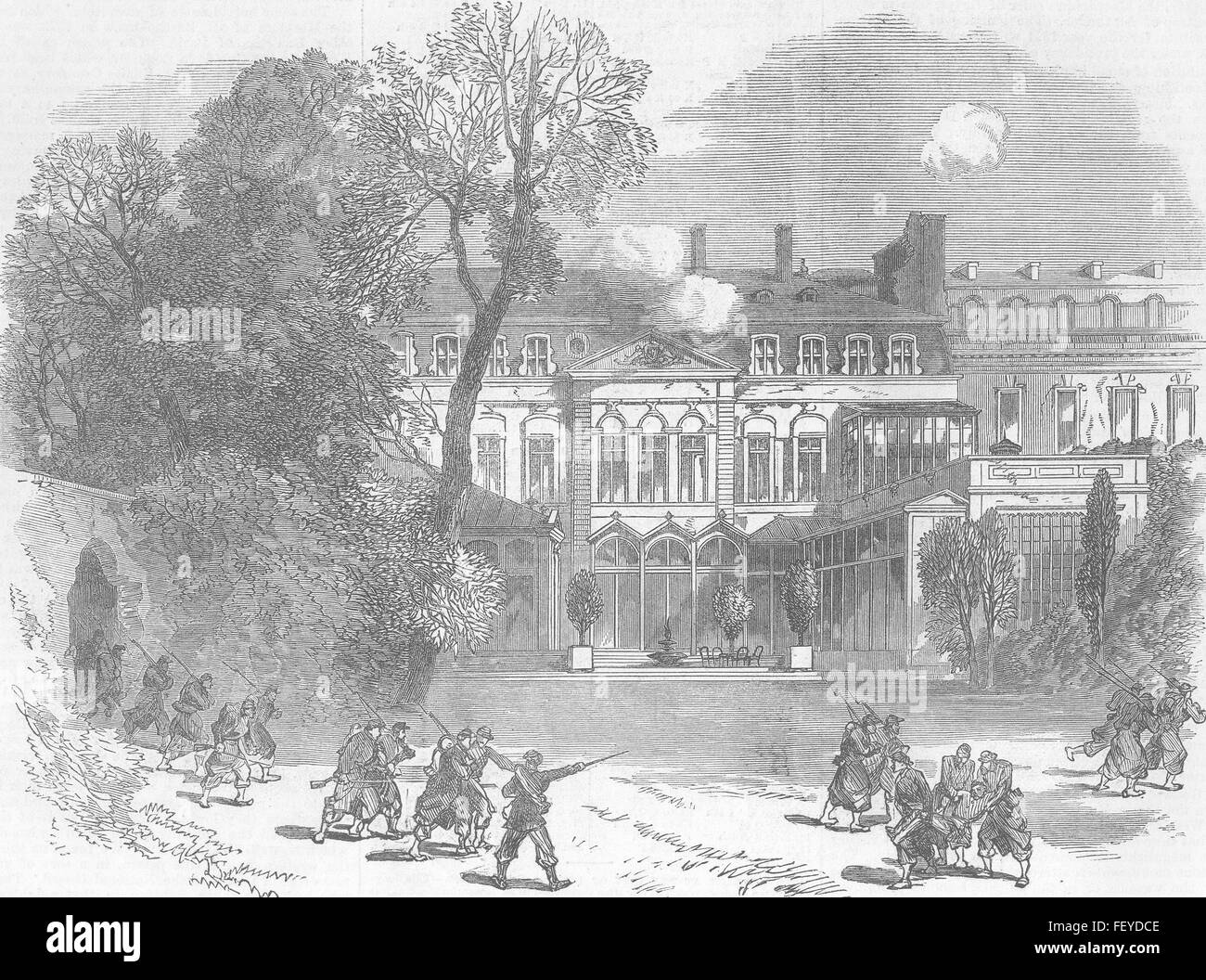 Frankreich Paris Kommune der britischen Botschaft in Paris 1871. Illustrierte London News Stockfoto