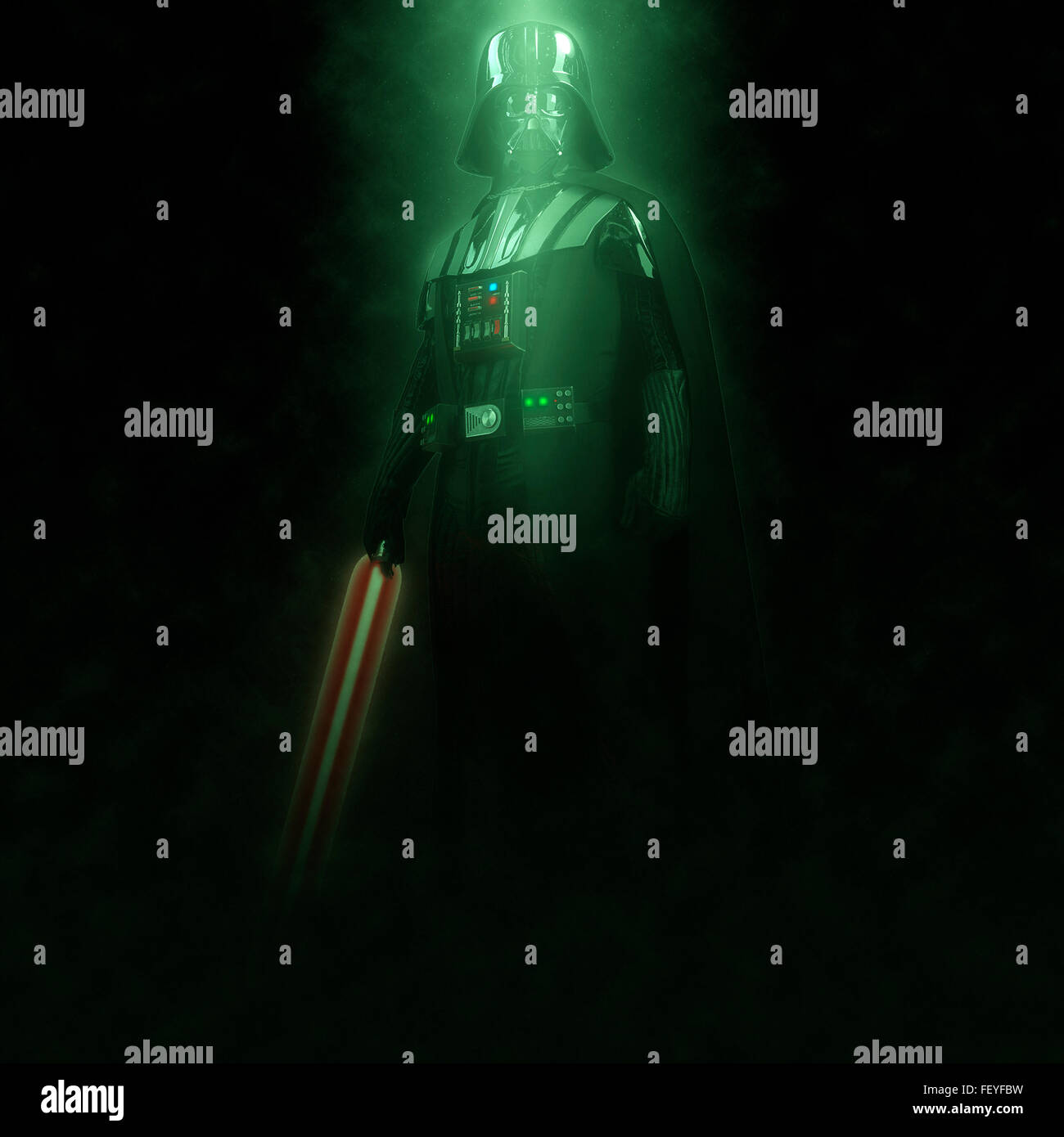 Digital Enhancement Darth Vader Star Wars Actionfigur Stockfoto