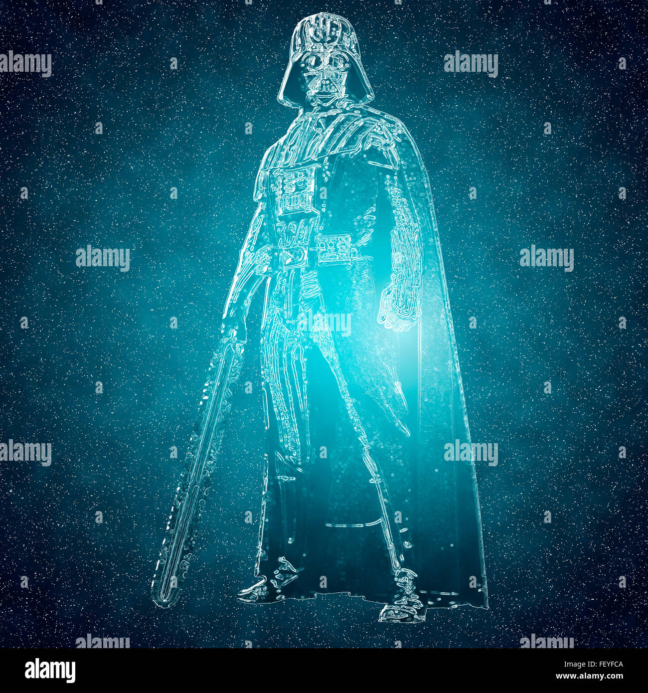 Digital Enhancement Darth Vader Star Wars Actionfigur Stockfoto