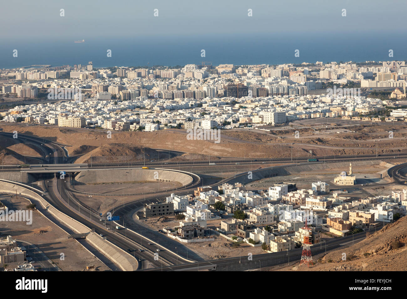 Luftaufnahme von Muscat, Oman Stockfoto