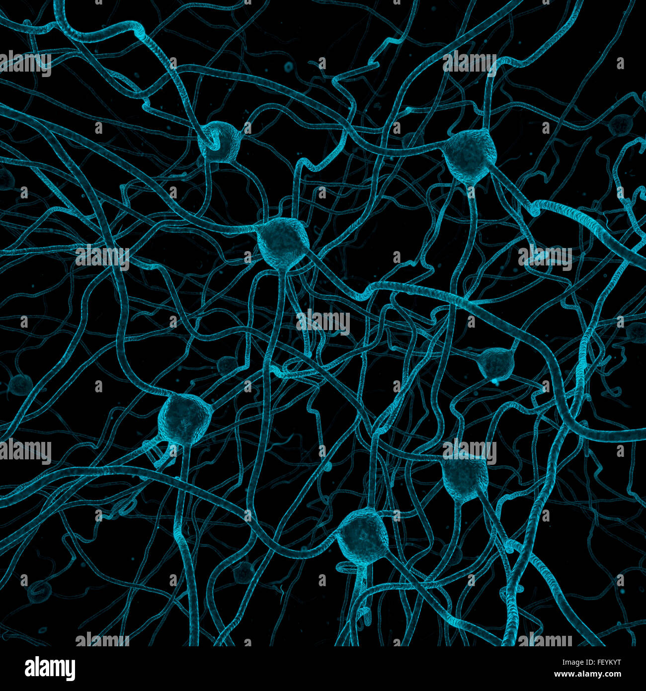Nervenzelle Hintergrund / 3D render von Nervenzellen Stockfoto