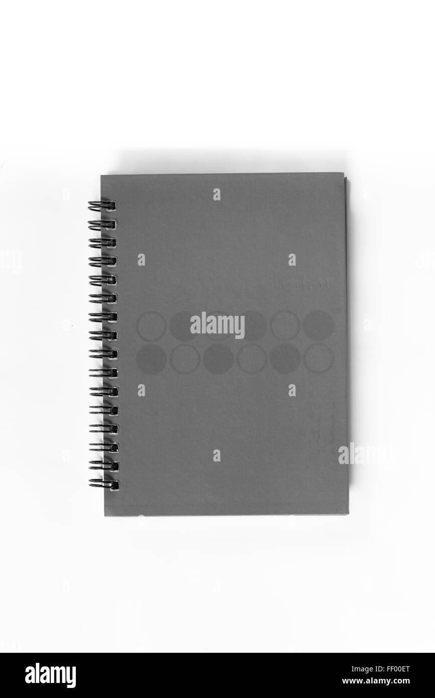 Bunte Notizbuch isoliert auf weißem Hintergrund. Stockfoto