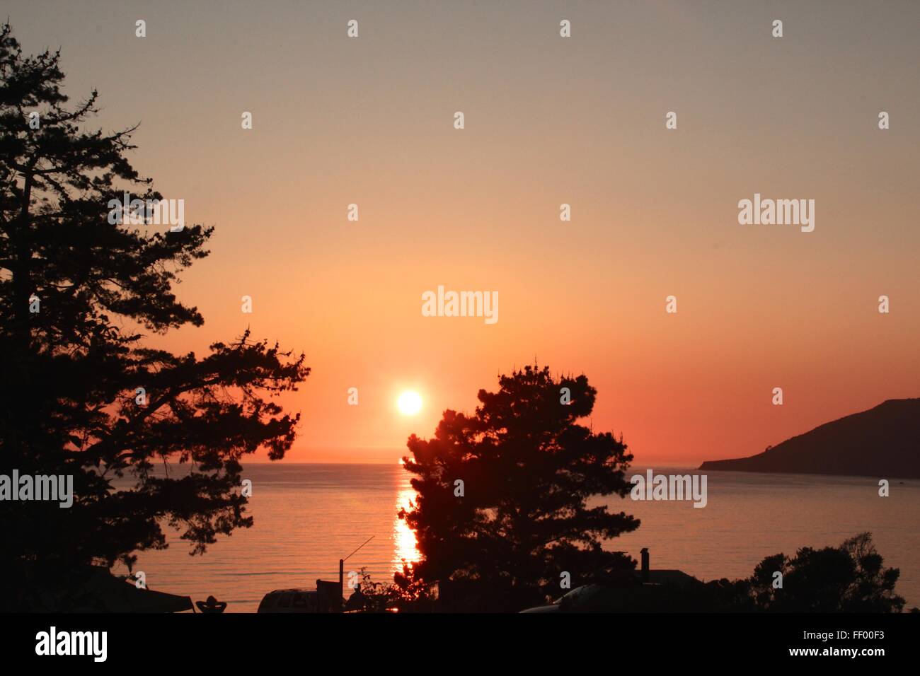 Sonnenuntergang Big sur Stockfoto