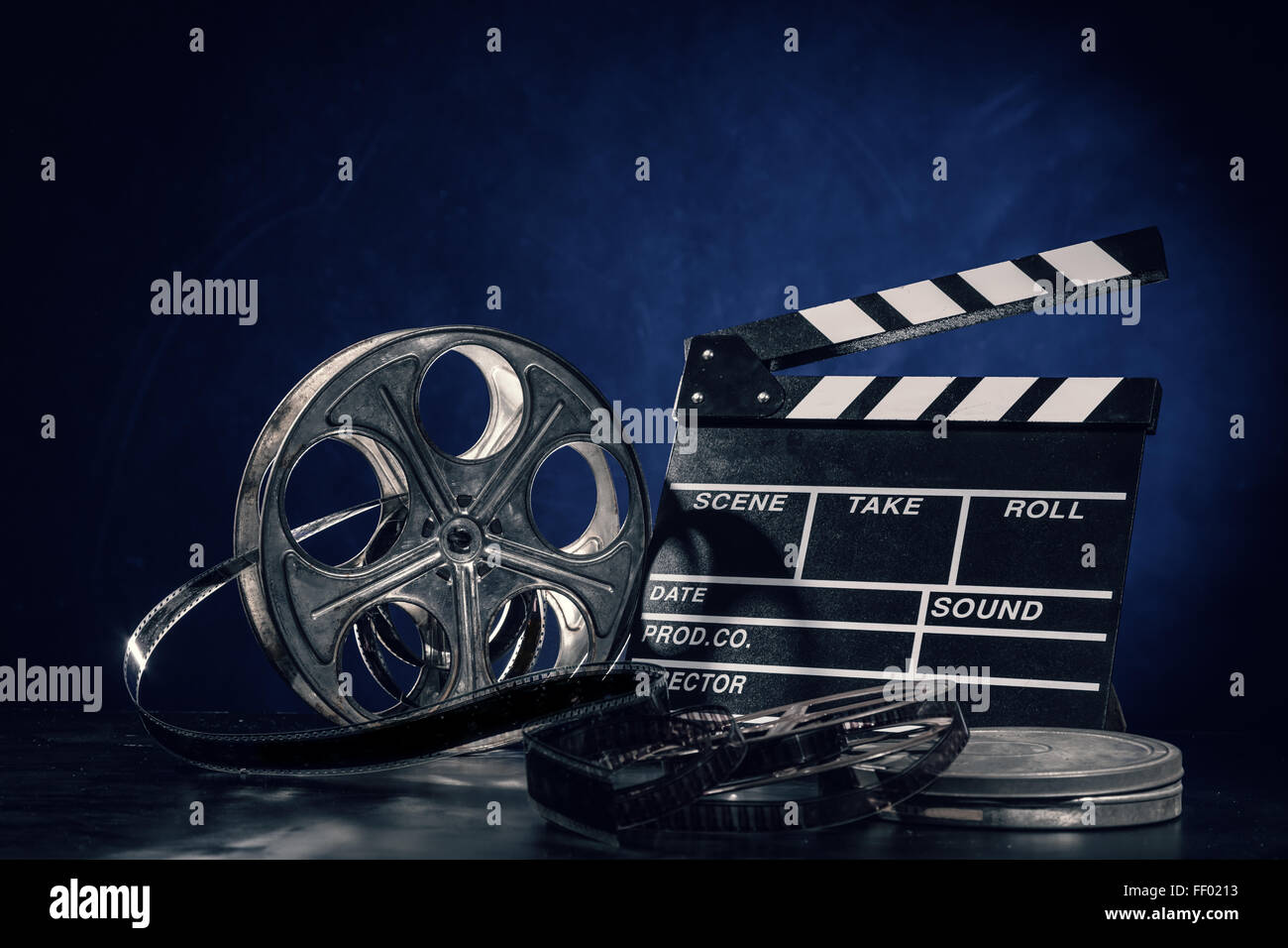 Retro-Film-Produktion-Zubehör-Still-Leben Stockfoto