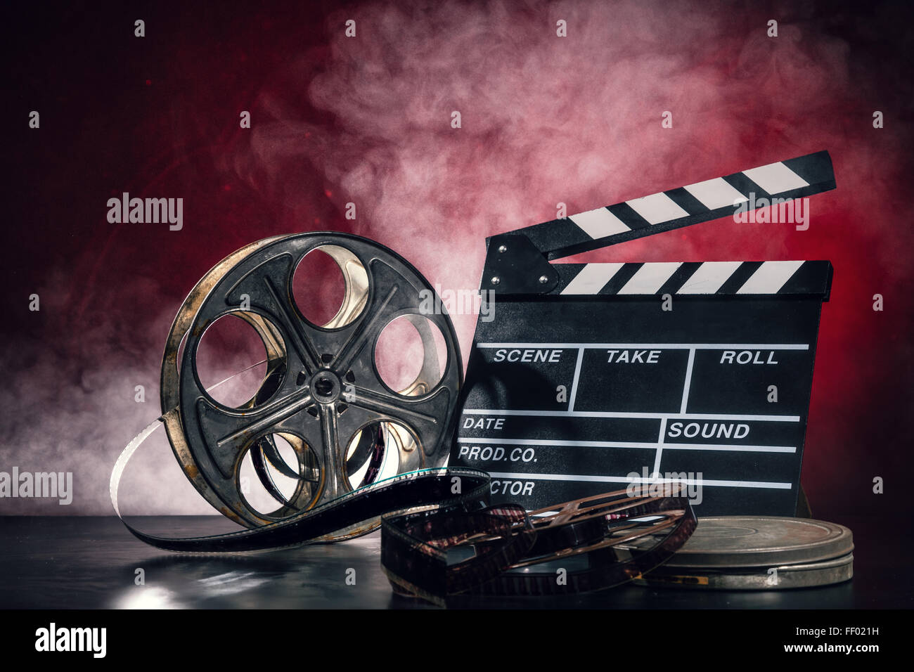 Retro-Film-Produktion-Zubehör-Still-Leben Stockfoto