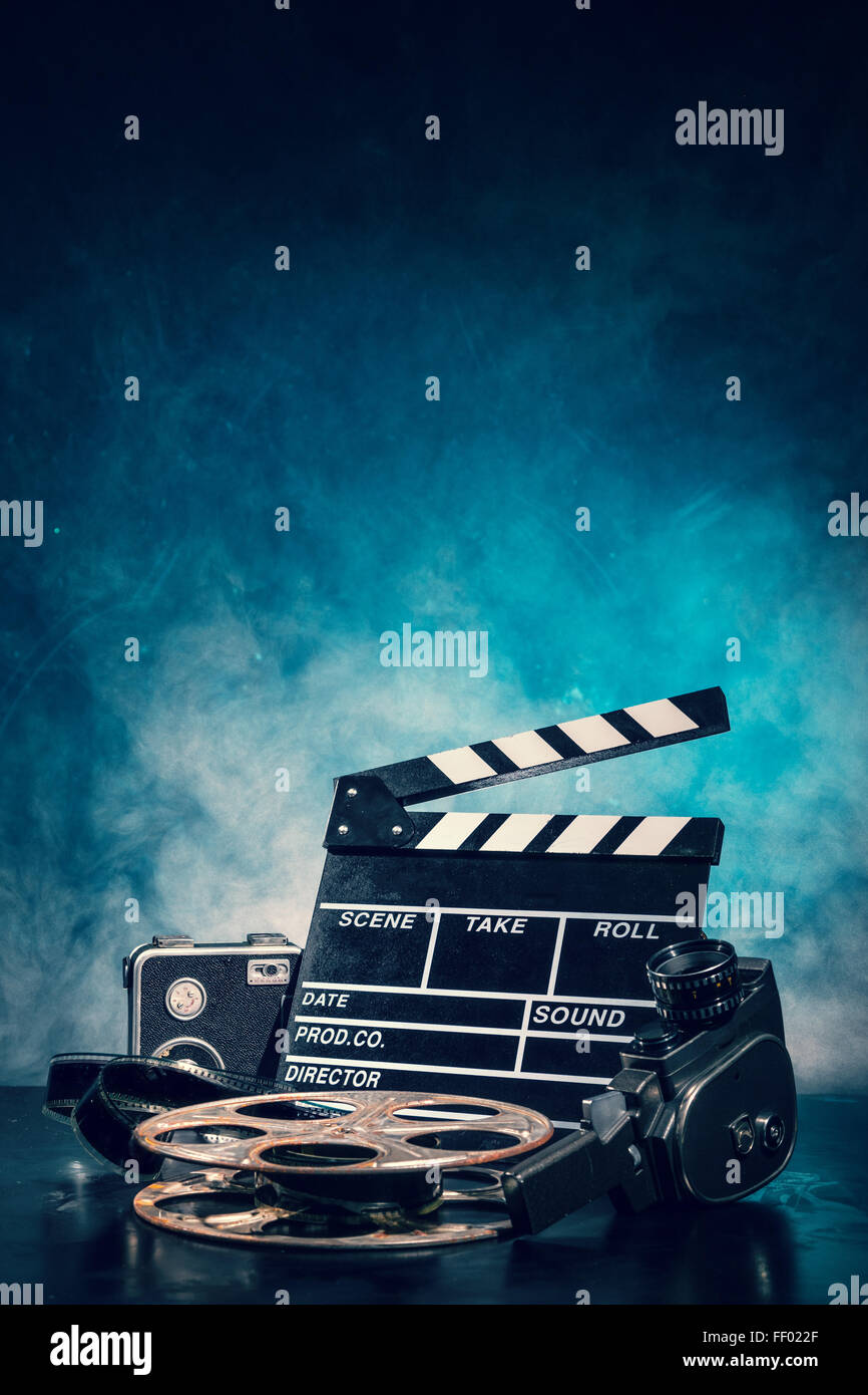 Retro-Film-Produktion-Zubehör-Still-Leben Stockfoto