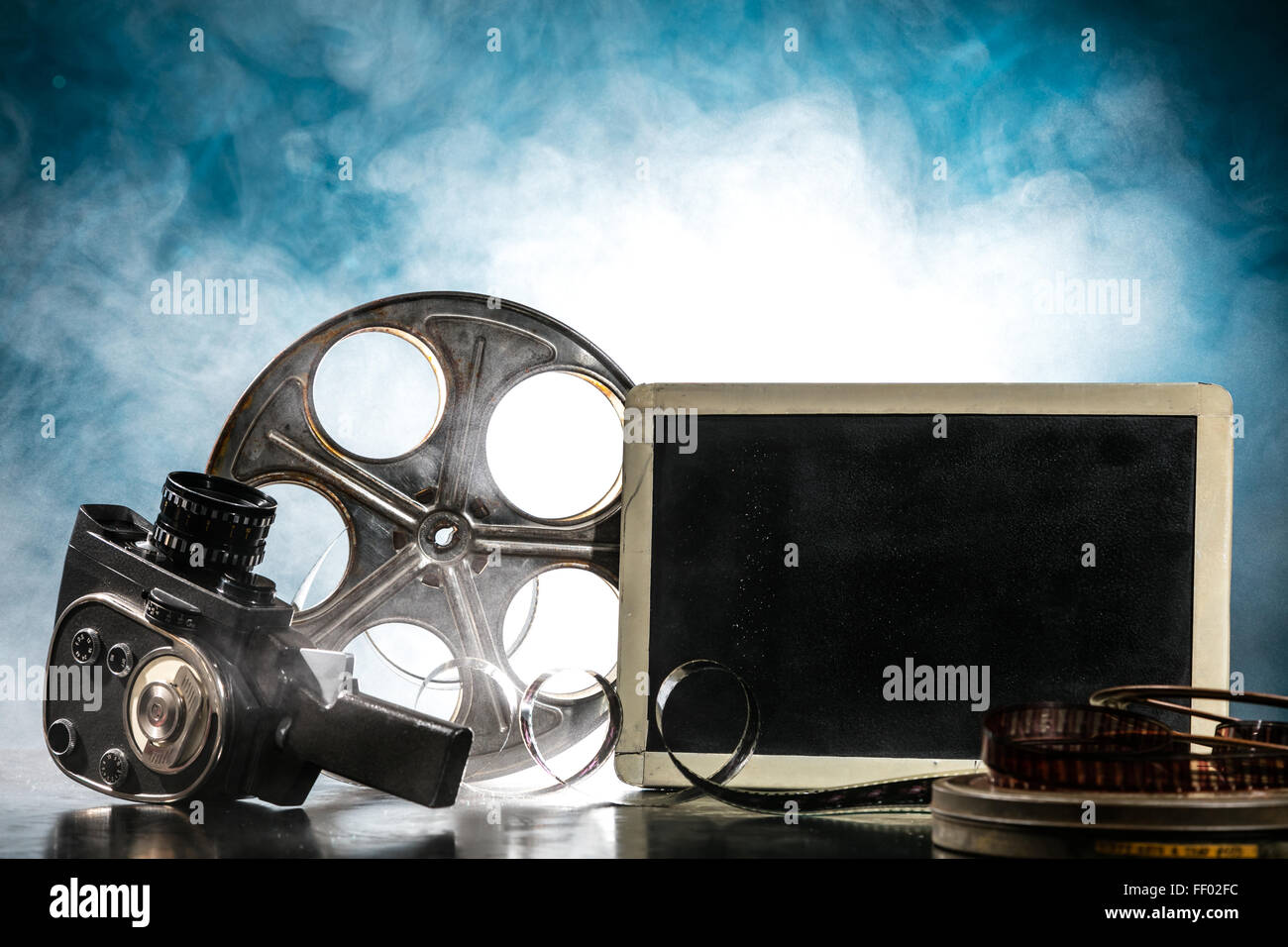 Retro-Film-Produktion-Zubehör-Still-Leben Stockfoto