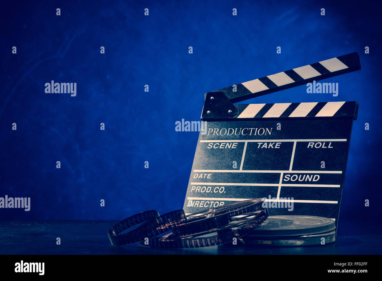 Retro-Film-Produktion-Zubehör-Still-Leben Stockfoto