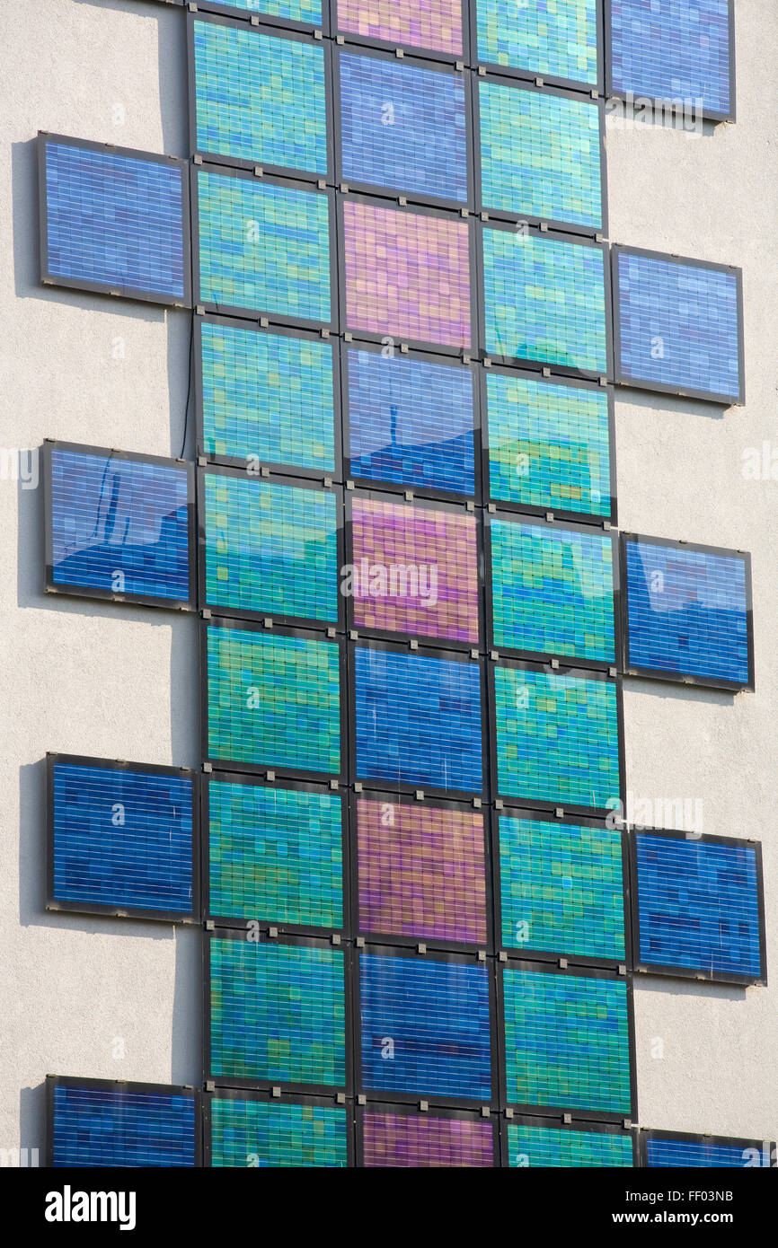 Europa, Deutschland, Köln, Solarenergie-Wohnsiedlung in Köln-Bocklemuend, solar Panales.  Europa, Deutschland, Köln, Solar Stockfoto