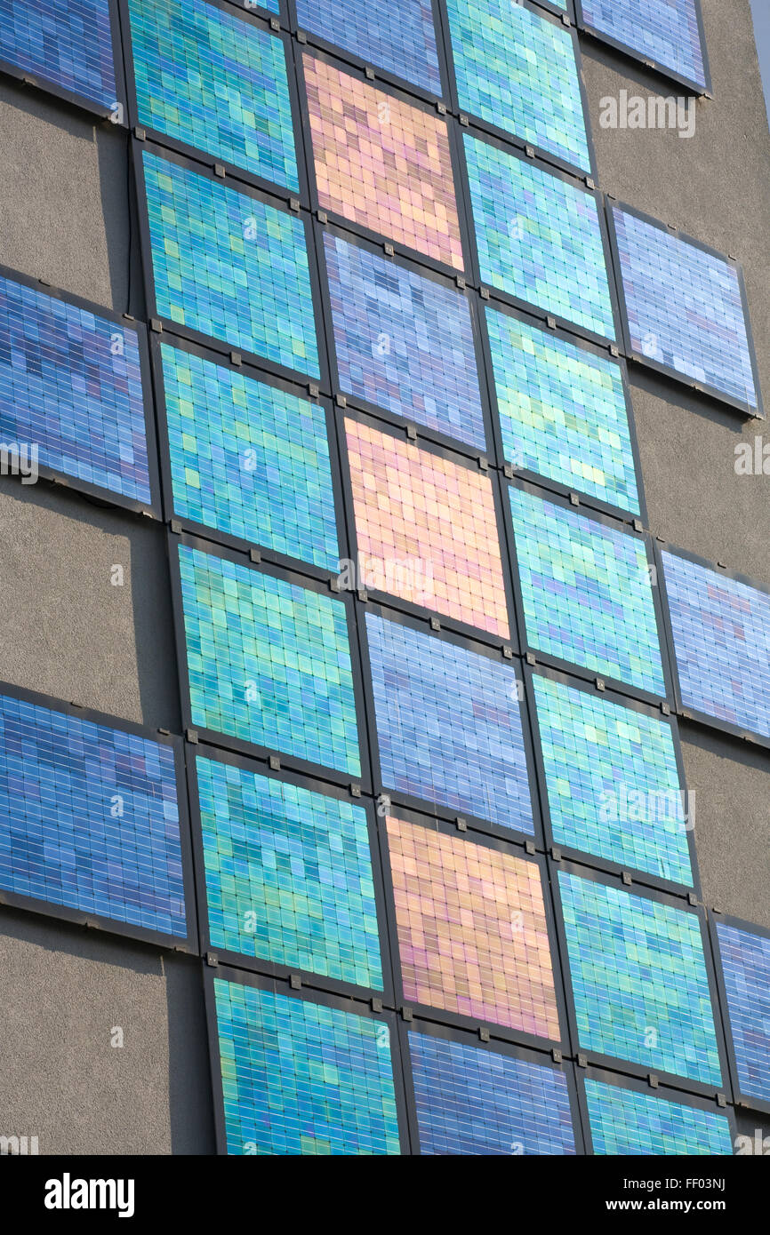 Europa, Deutschland, Köln, Solarenergie-Wohnsiedlung in Köln-Bocklemuend, solar Panales.  Europa, Deutschland, Köln, Solar Stockfoto