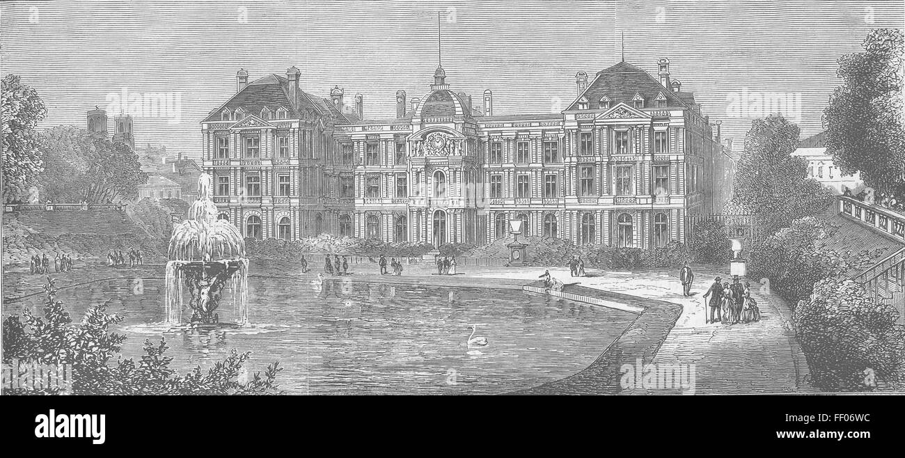 Frankreich Paris Kommune Palast von Luxemburg, Paris 1871. Die Grafik Stockfoto