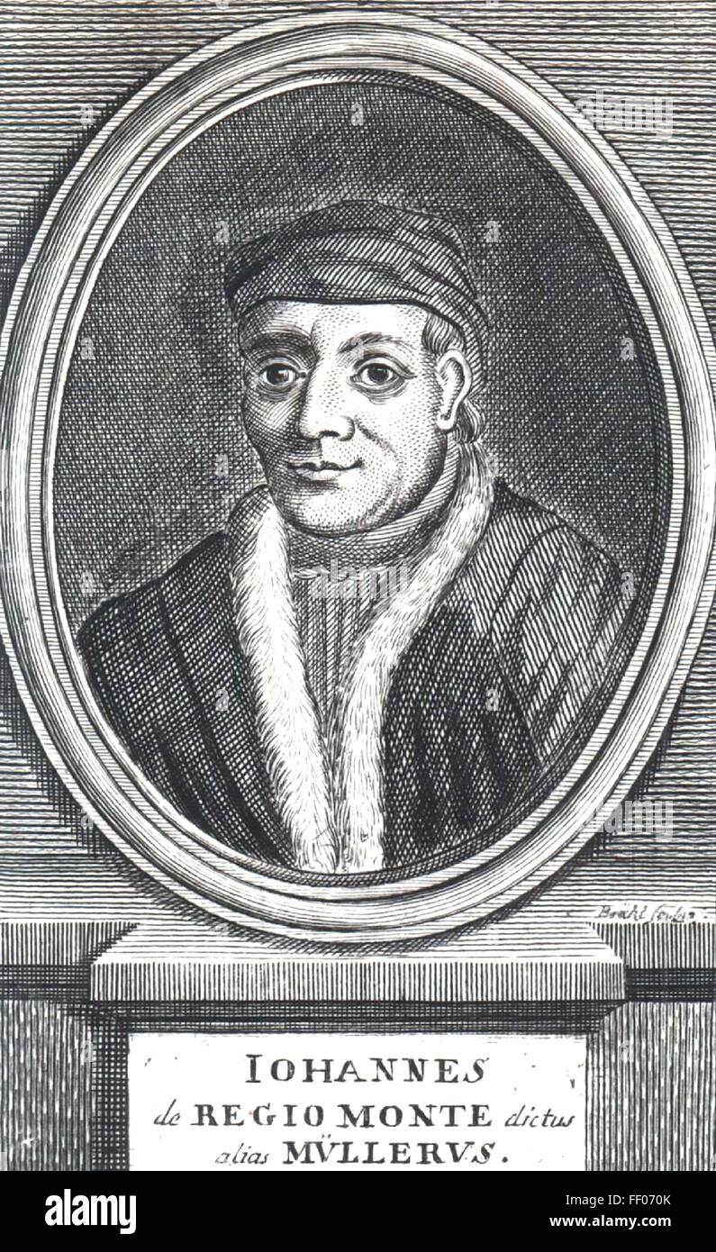 JOHANNES REGIOMONTANUS - Johannes Müller von Konisberg (1436-1476) deutscher Mathematiker und Astronom Stockfoto