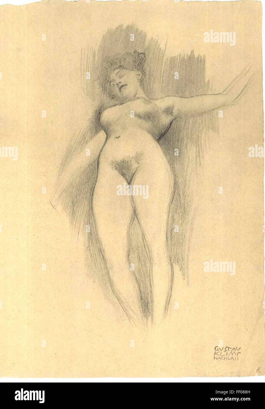 Zeichnung von Gustav Klimt Stockfoto