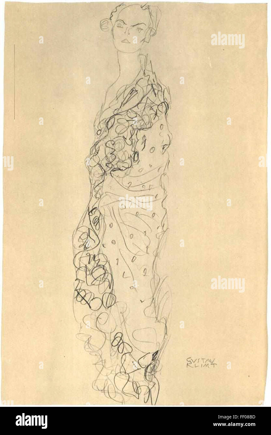 Zeichnung von Gustav Klimt Stockfoto