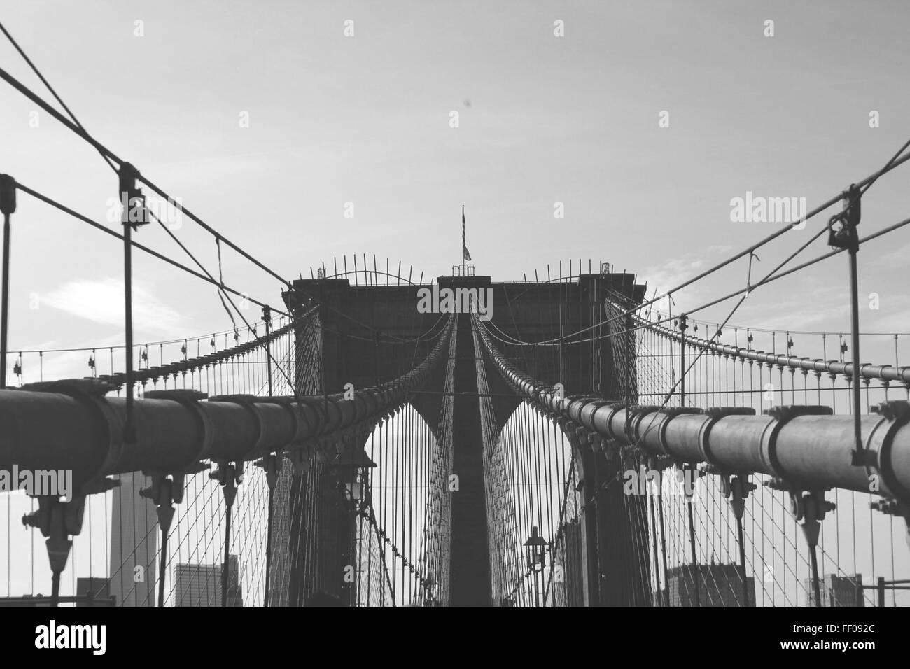 Brooklyn Bridge Monochrom Brooklyn Bridge Monochrom Stockfoto