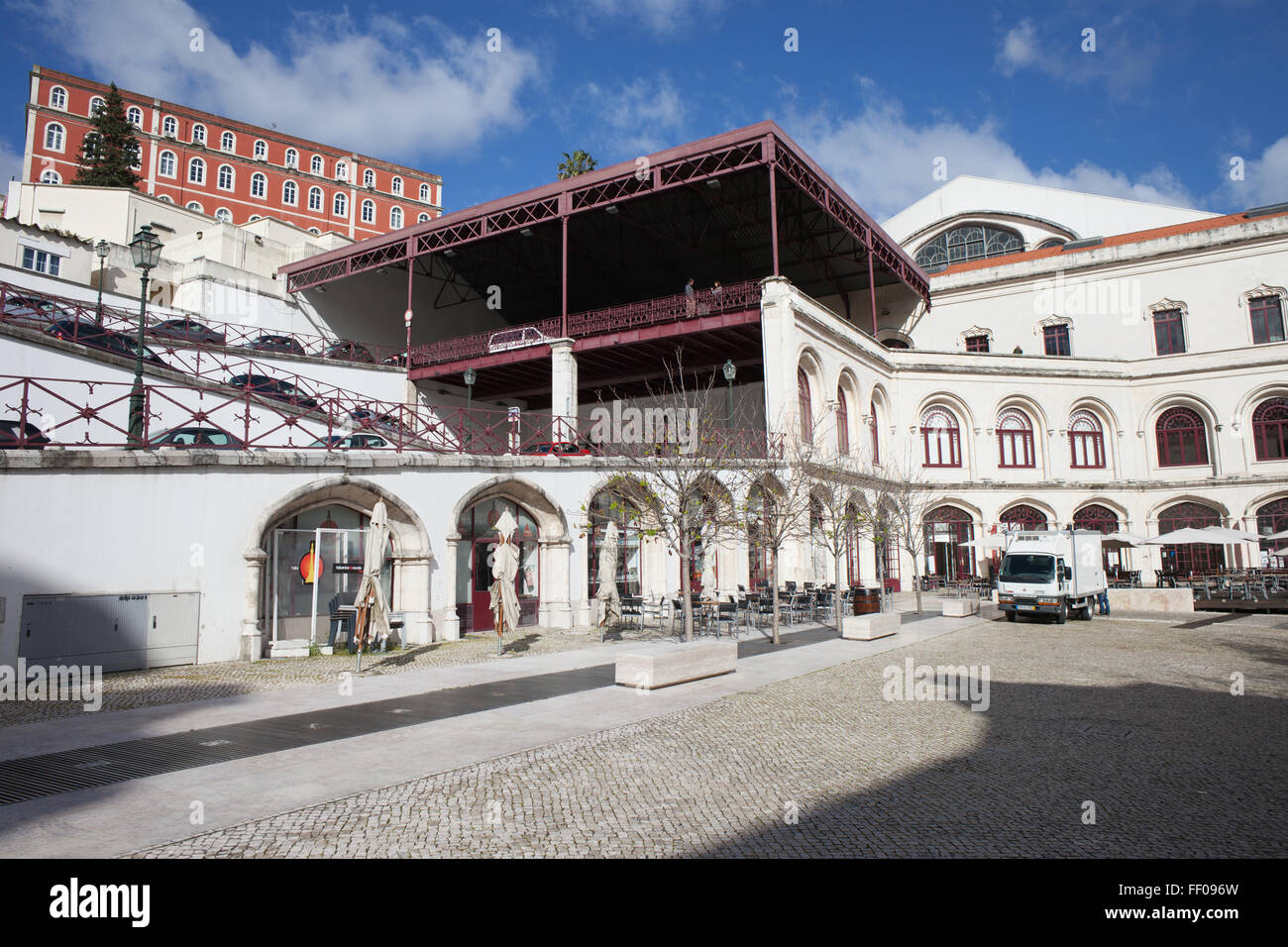 Portugal, Lissabon, Rückseite der Rossio-Bahnhof Stockfoto