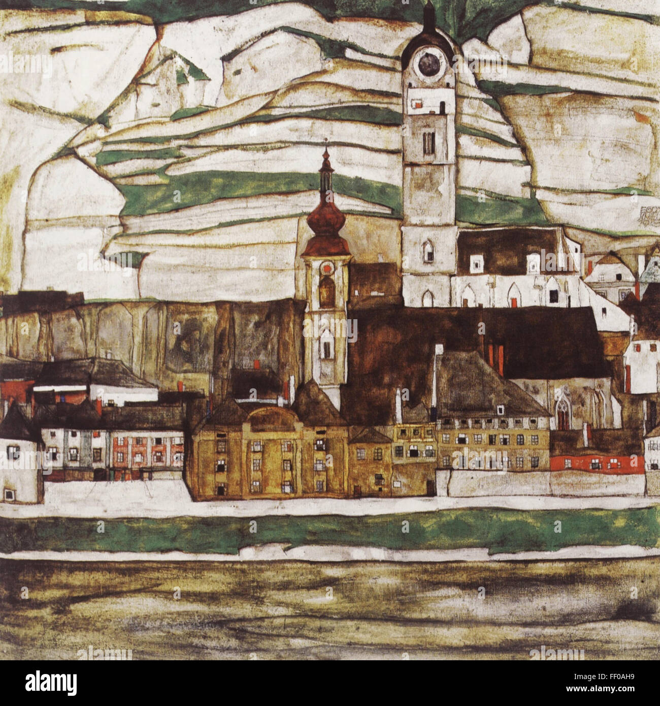 Stein einer der Donau II von Egon Schiele Stein der Donau II von Egon Schiele Stockfoto