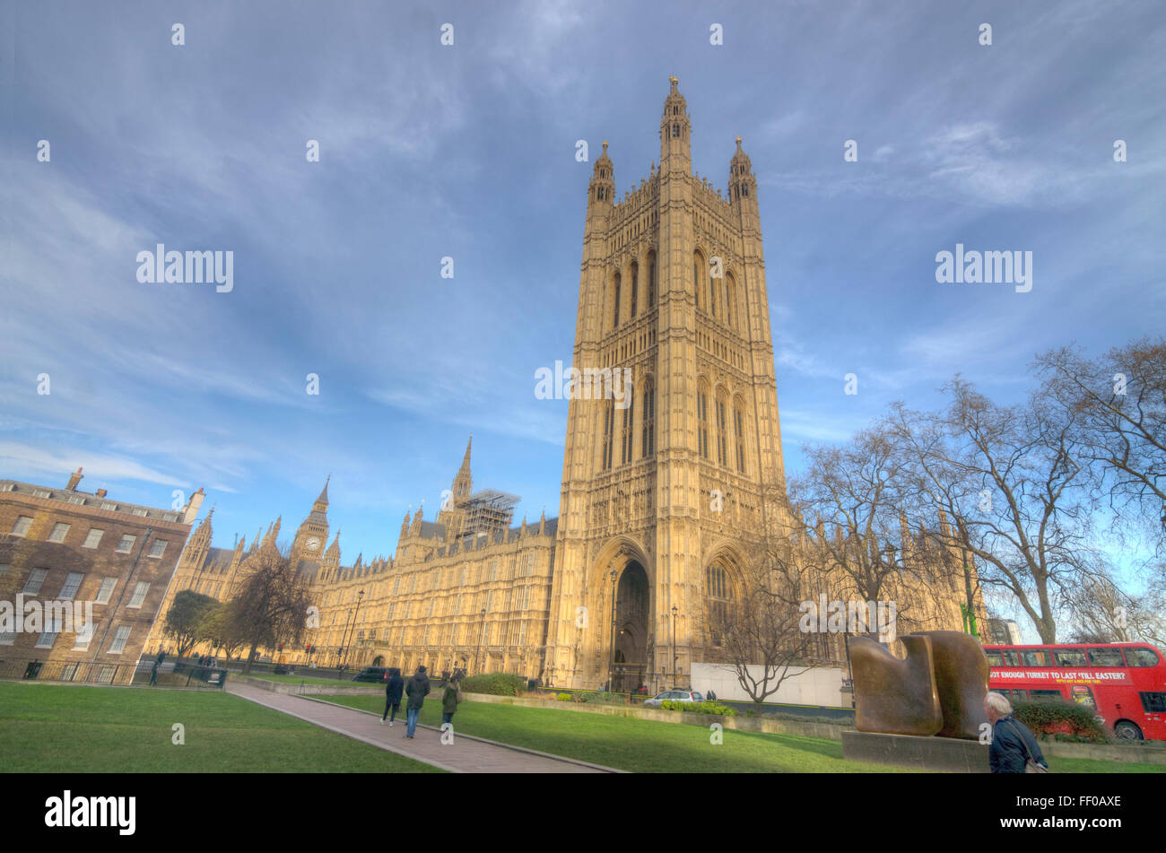 Palace of Westminster. Victoria Tower Stockfoto
