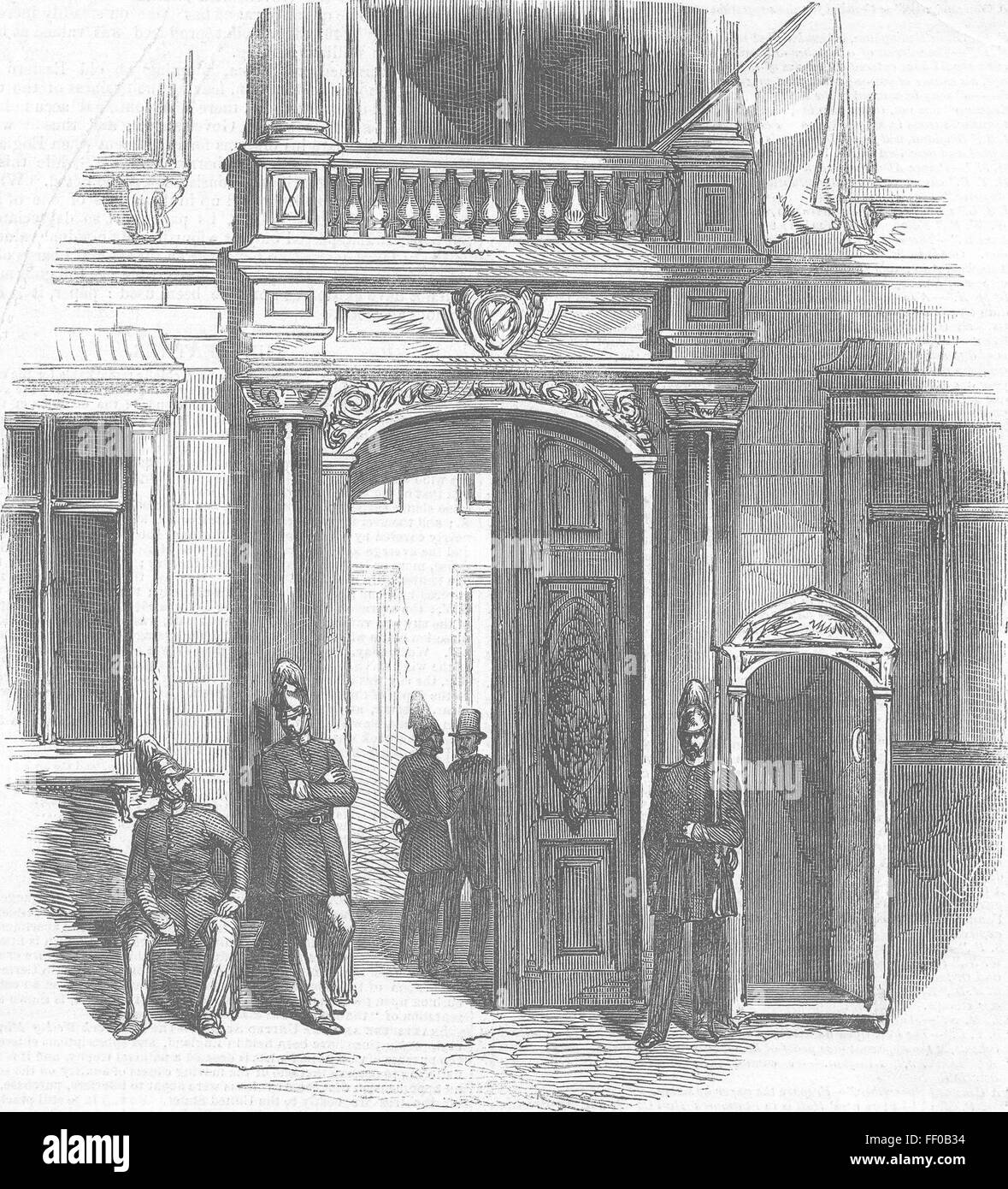 Italien Schloss des Fürsten von Canino, Rome(Roma) 1847. Illustrierte London News Stockfoto