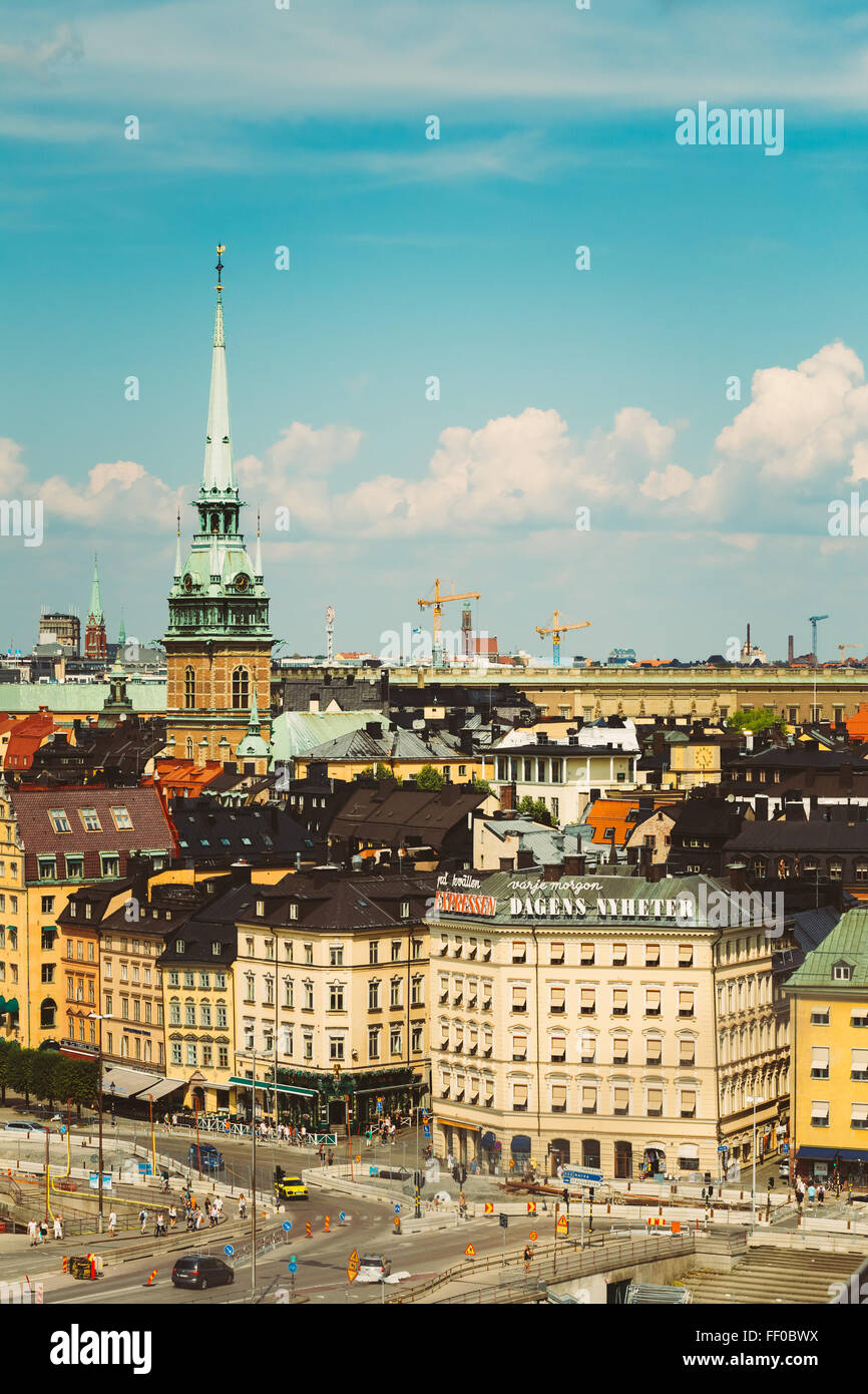 STOCKHOLM, Schweden - 29. Juli 2014: Malerische Sommer Blick auf Altstadt In Stockholm, Schweden Stockfoto