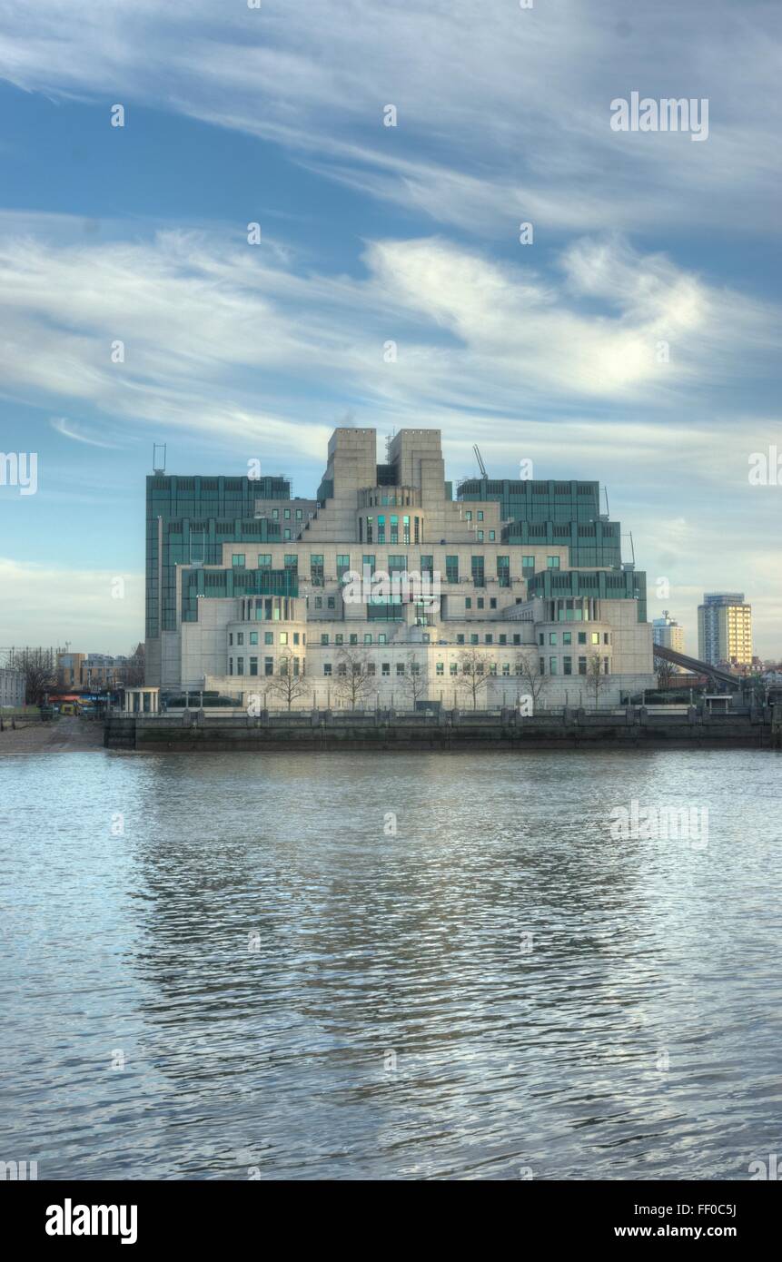 MI6-Gebäude.  Vauxhall.   Geheimdienste Terry Farrell Stockfoto