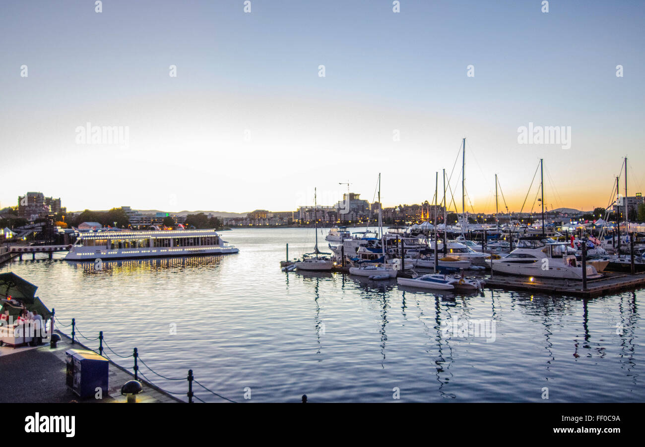 Vancouver Inner Harbor in der Dämmerung/Dämmerung #2 Stockfoto