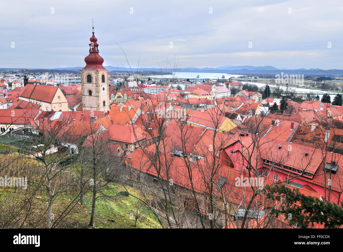 Foto der Altstadt der ältesten Stadt Sloweniens, Ptuj Stockfoto