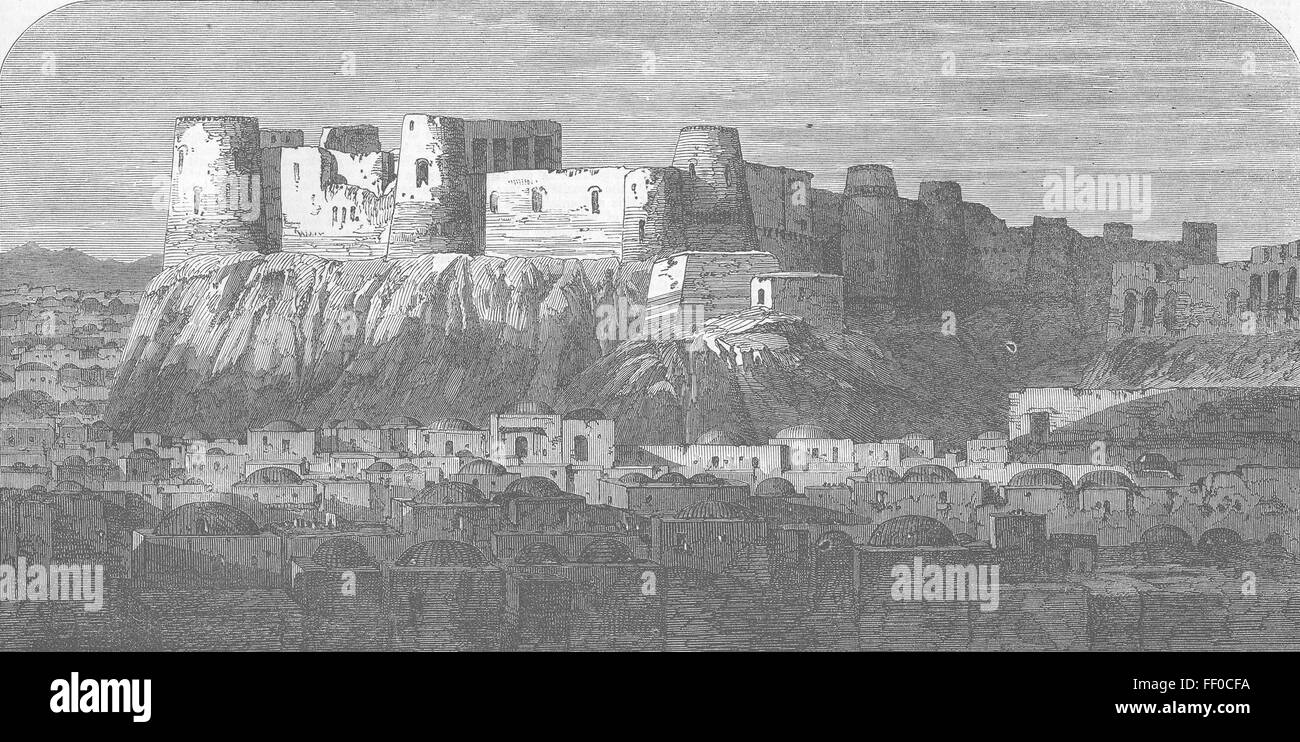 AFGHANISTAN-Herat die Zitadelle 1863. Illustrierte London News Stockfoto