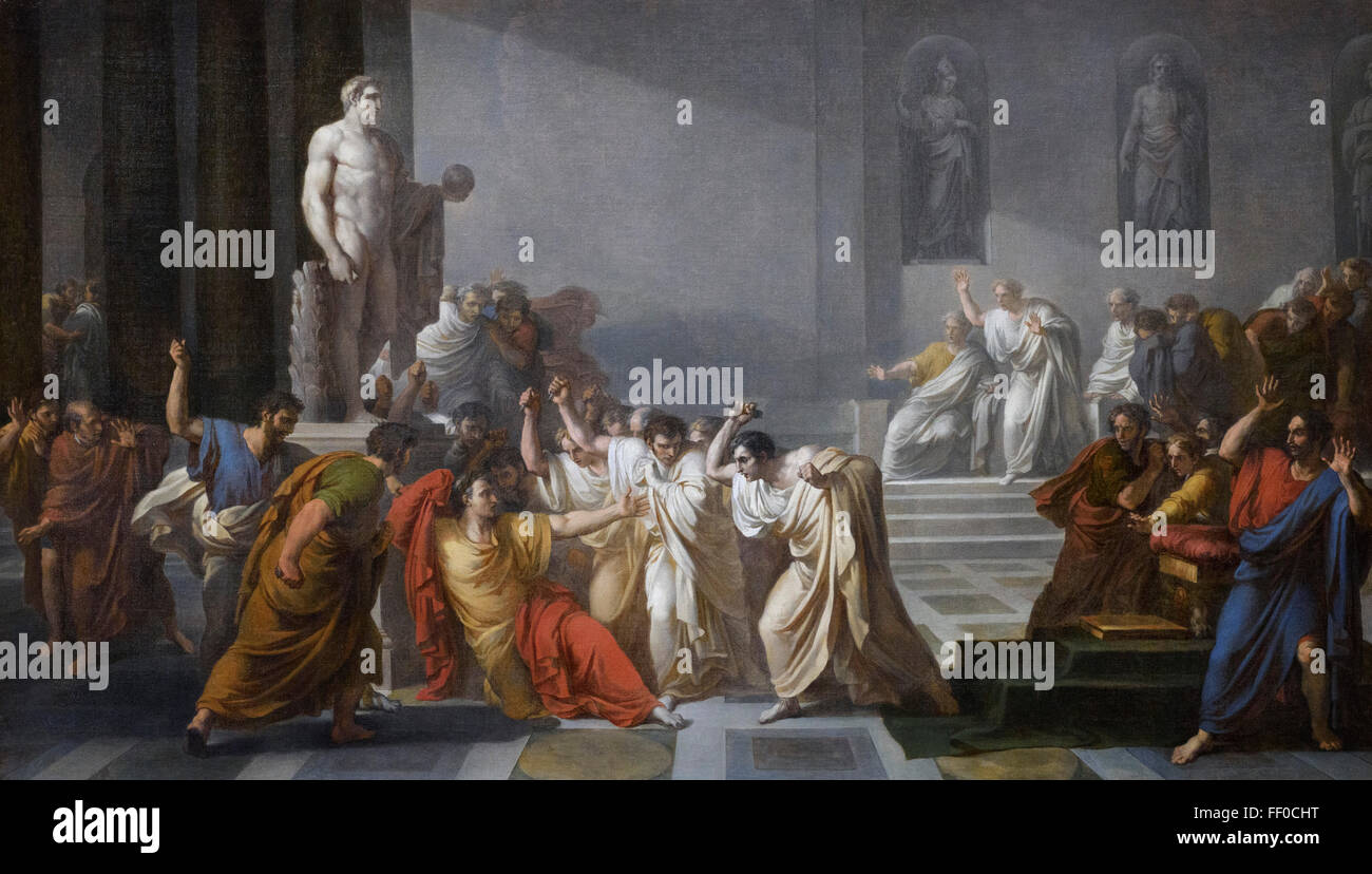 Rom. Italien.  Tod von Caesar (1804 – 1805) von Vincenzo Camuccini (1771 – 1844), GNAM National Gallery of Modern Art. Stockfoto
