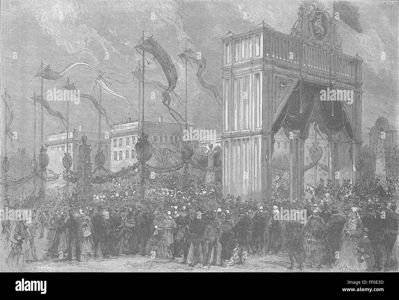 Niederlande-Amsterdam-Fete, King, Rembrandt Platz 1879. Penny-Pictorial News und Familiengeschichte Papier Stockfoto