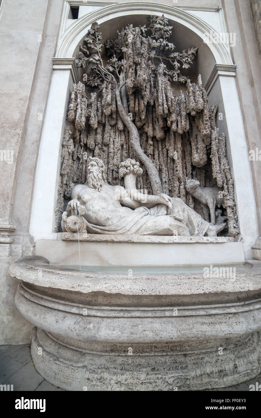 Rom, Italien: Skulptur im Ensemble von Quattro Fontane, vier Brunnen Stockfoto