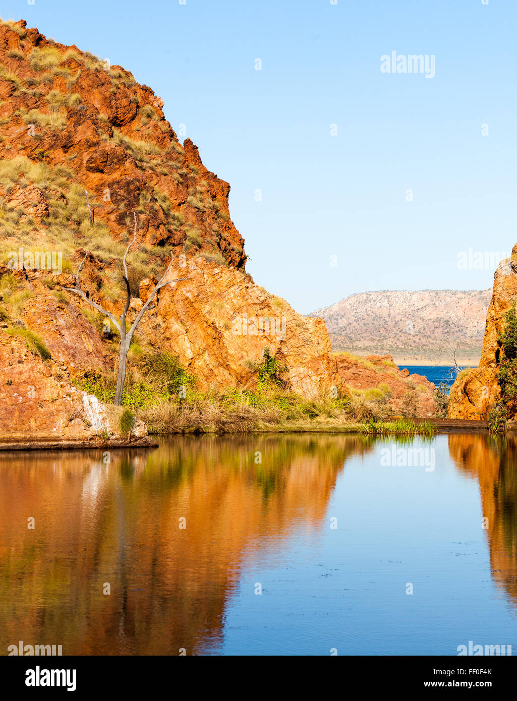 Dieser wunderschöne See findet sich in Western Australia. Teil des Flusses Ord. Lake Argyle Stockfoto