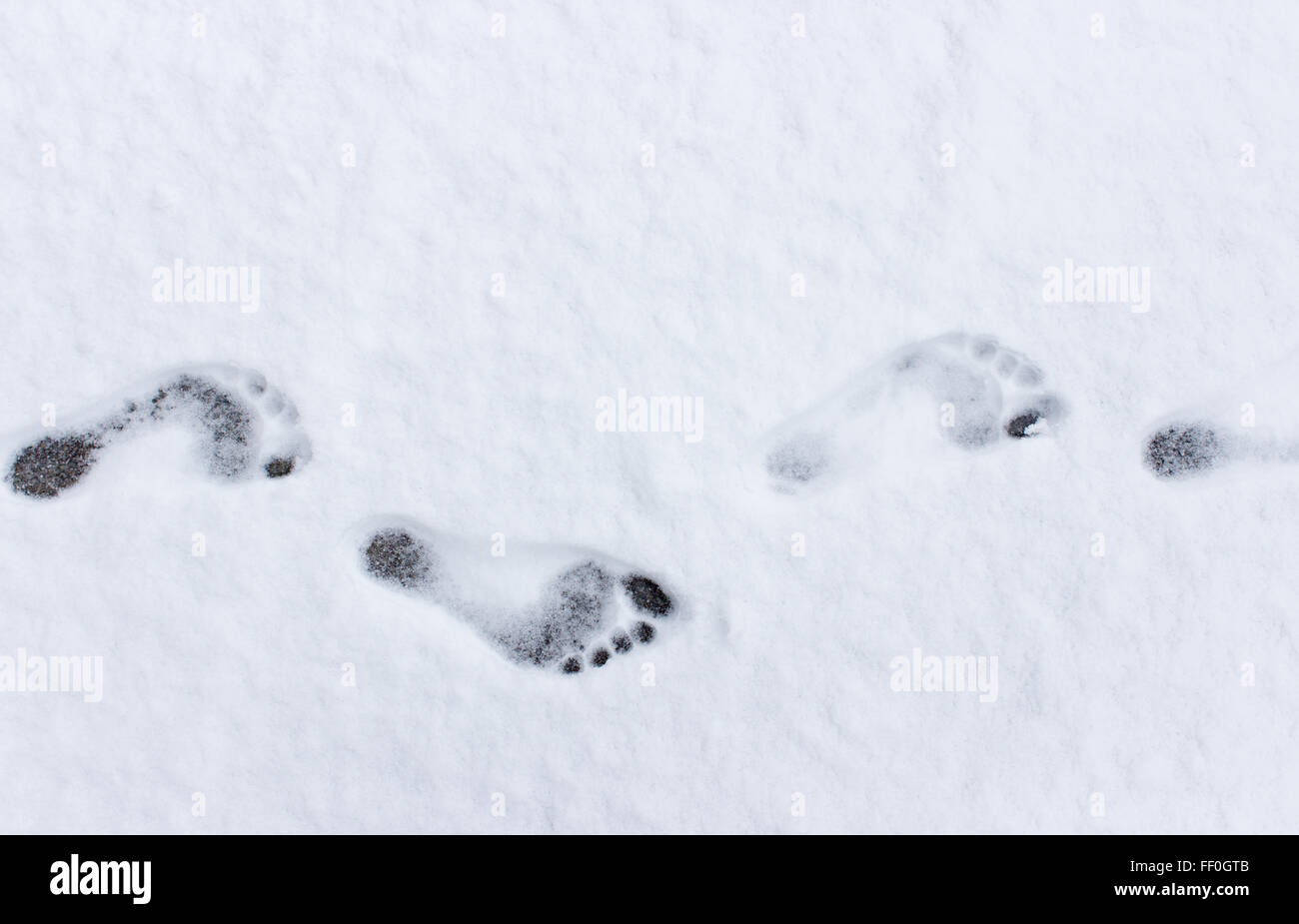 Fußspuren im Schnee Stockfotografie - Alamy