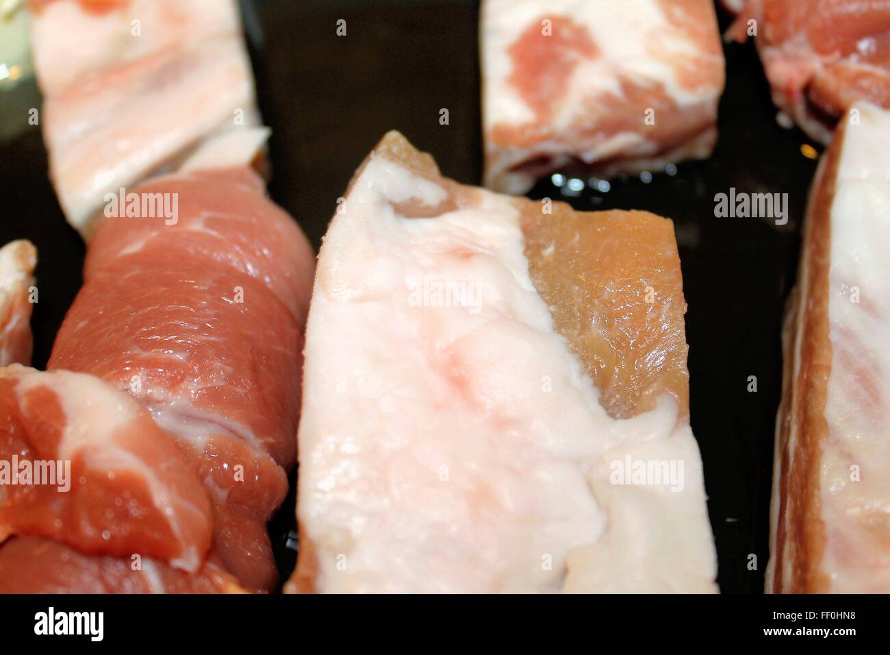 frisches Fleisch von Schwein gemischt Stockfoto