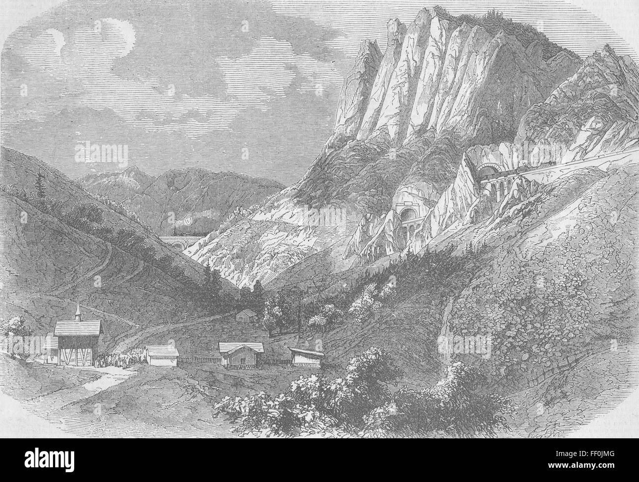 Italien-Kapelle & Triest Railway unter Bollers-Zauberstab 1856. Illustriert von Zeiten Stockfoto