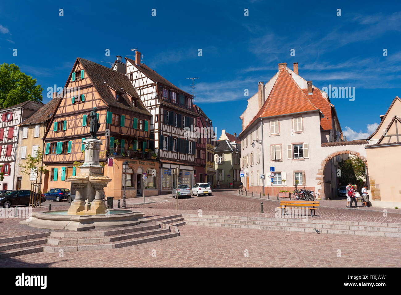 Typische Häuser in der alten Stadt, Colmar, Elsass, Haut-Rhin, Frankreich, Europa Stockfoto
