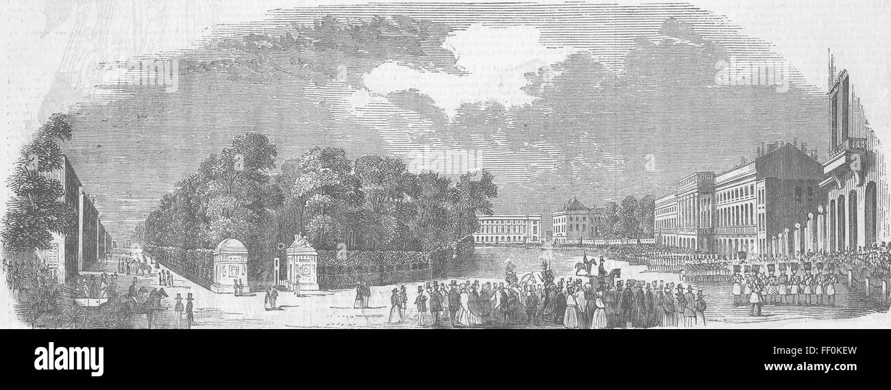 Der Schweiz Rue Royale, Brüssel 1843. Illustrierte London News Stockfoto