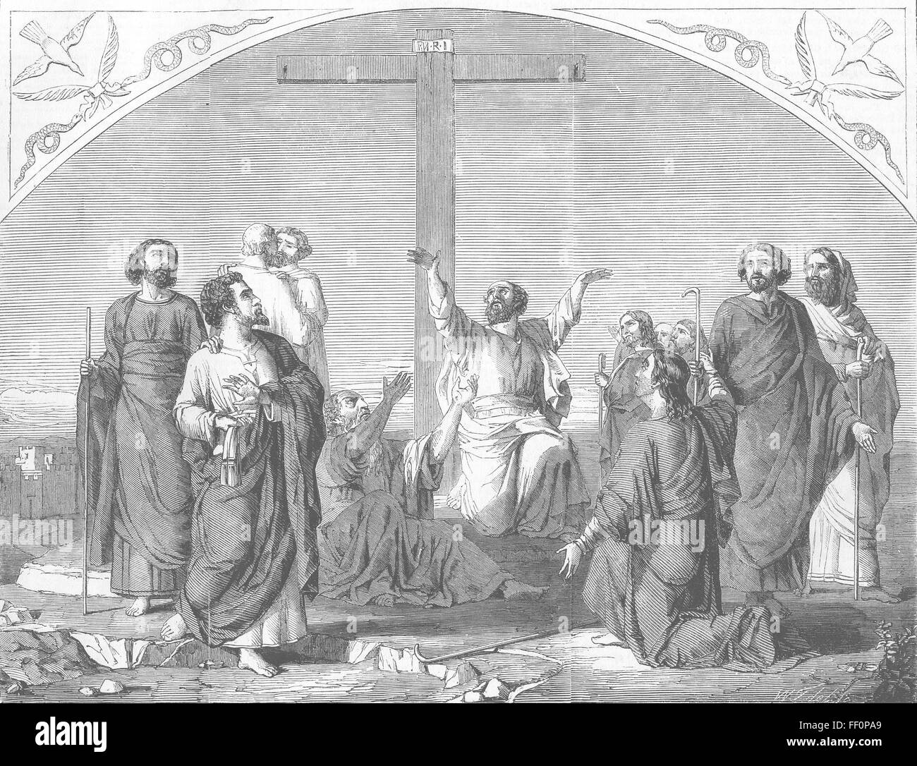Porträts-Trennung der Apostel 1858. Illustrierte London News Stockfoto