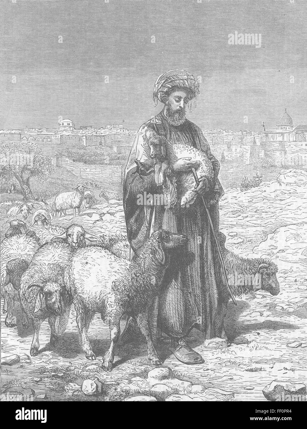 ISRAEL der Hirte von Jerusalem 1863. Illustrierte London News Stockfoto