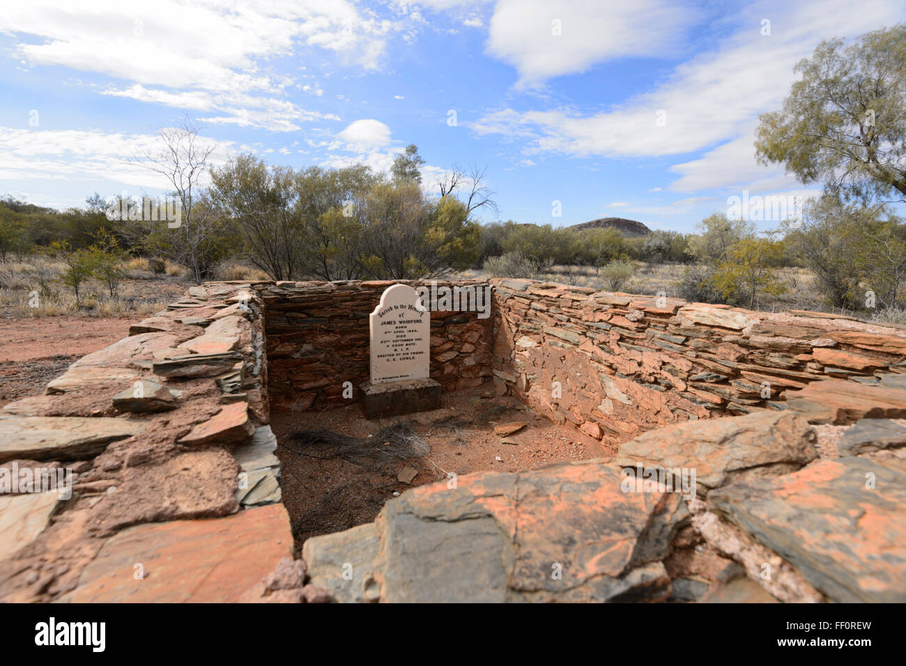 James Woodford Grab, Arltunga historischen Reserve, Goldrausch Geisterstadt, Northern Territory, Australien Stockfoto