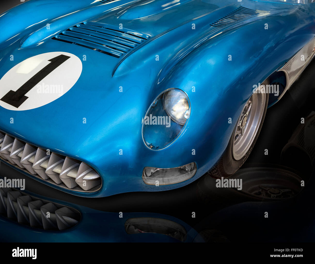 Ein Studio-Stil-Detailbild von der! 957 Duntov Corvette SS Rennwagen Stockfoto