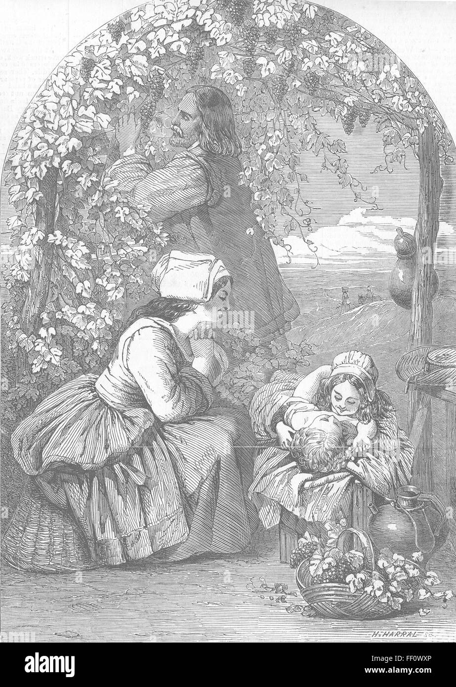 Kinder Zuneigung 1853. Illustrierte London News Stockfoto