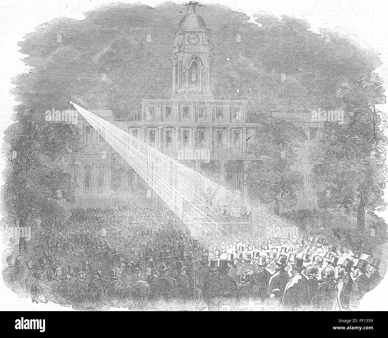 New York Torchlight Mtg unwissende 1855. Illustrierte London News Stockfoto