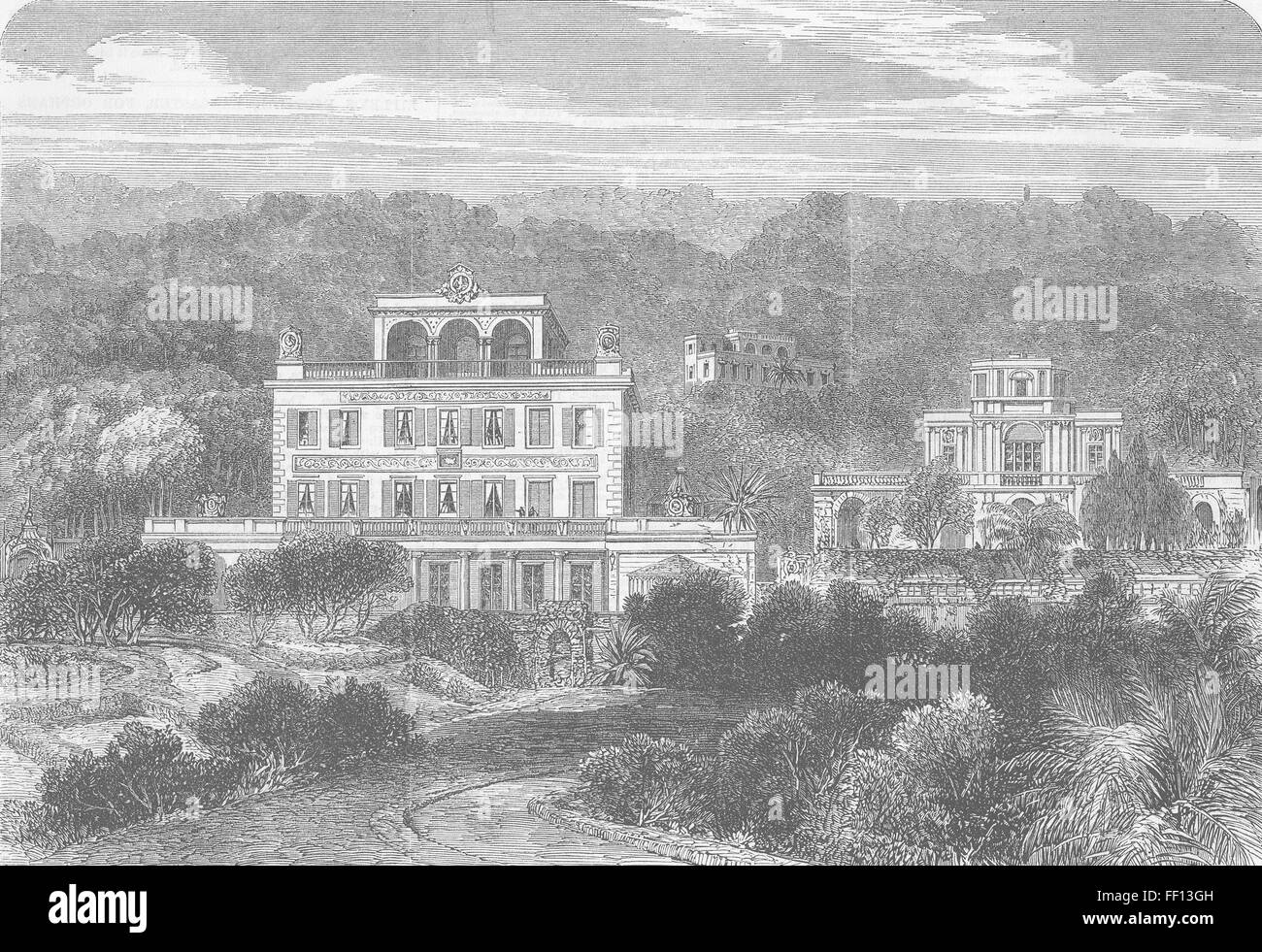 Frankreich Nizza Villa, von Kaiser 1864 besetzt. Illustrierte London News Stockfoto
