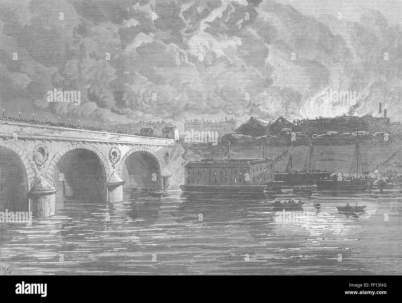 Frankreich ein weiterer Brand, Bordeaux 1869. Illustrierte London News Stockfoto