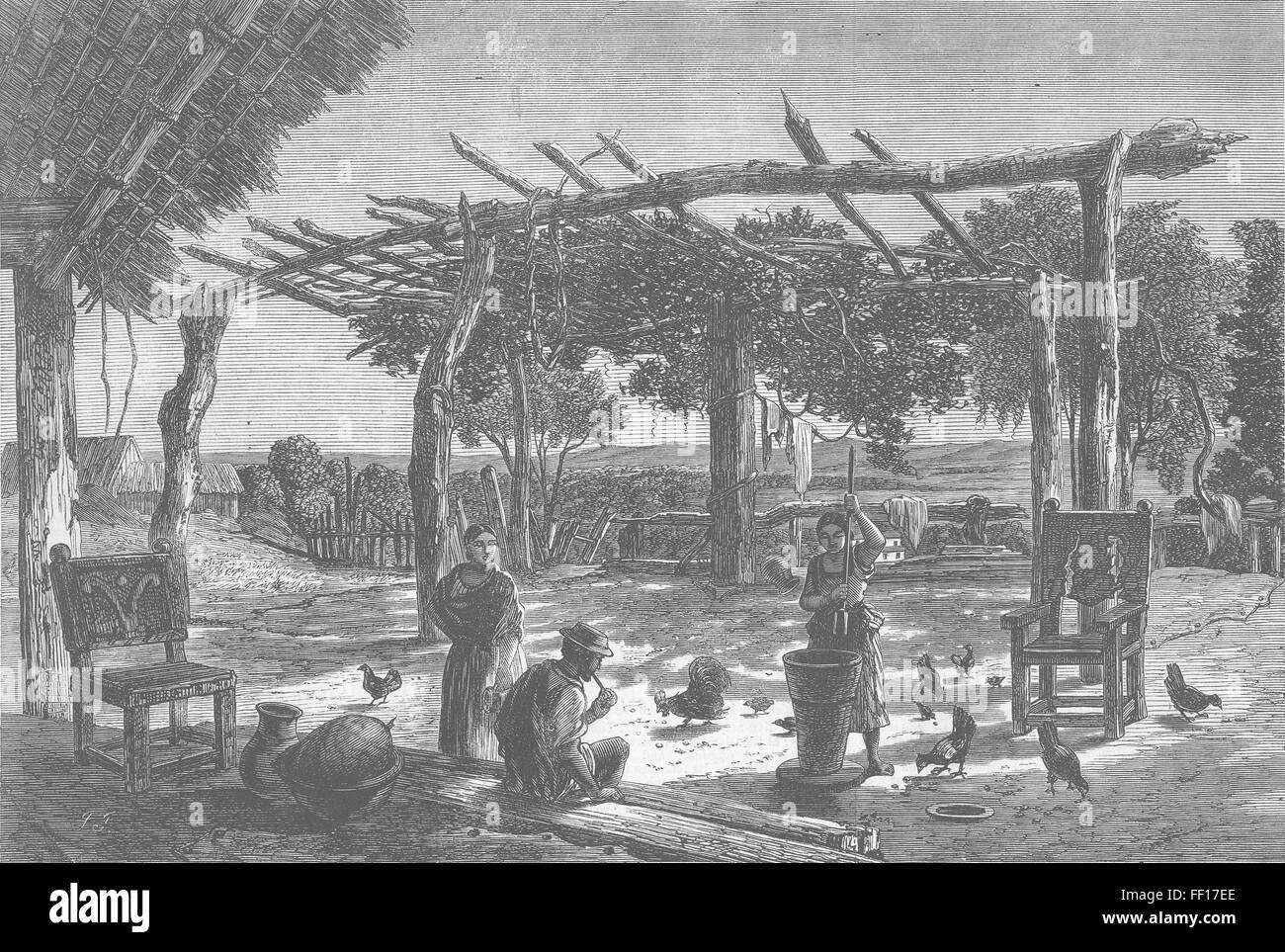 PARAGUAY-Krieg der Dreibund Rancho, April 1865. Illustrierte London News Stockfoto